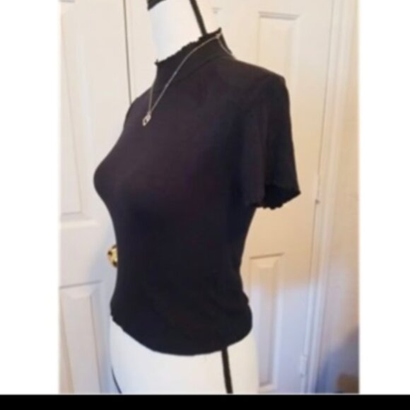 Top for Juniors Black Mock Collar Size P/S From The Garage - Picture 2 of 3